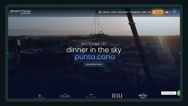 Portada de Dinner in the Sky Punta Cana con la experiencia gastronómica y acceso a reservas.